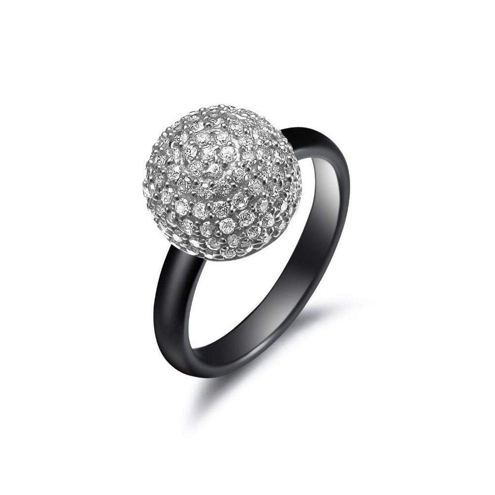 Exquisite Sterling Silver and Ceramic Ring